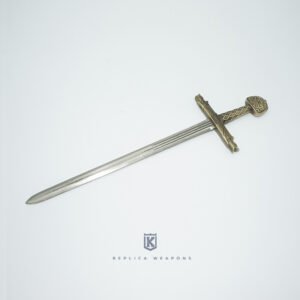 Abre cartas replica de espada carlomagno con empuñadura dorada 25 cm
