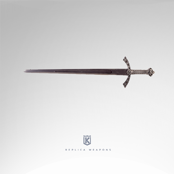 Réplica de la espada de Lancelot con empuñadura celta y hoja de doble filo