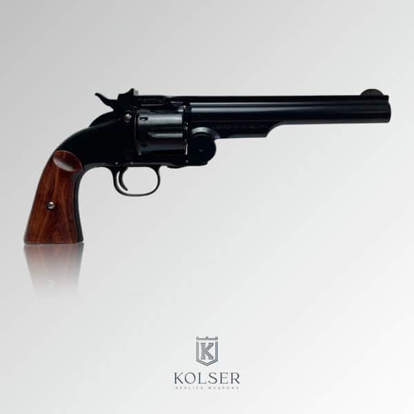 Réplica del revolver Schofield Smith and Wesson Modelo 3 de Kolser. Acabado en negro, vista perfil derecho.